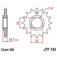 Pinion fata JTF743.15 15T, 530