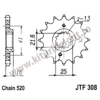 Pinion fata JTF308.15 15T, 520