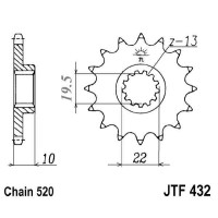 Pinion fata JTF432.15 15T, 520