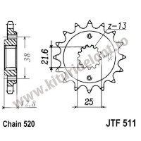 Pinion fata JTF511.15 15T, 520