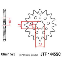 Pinion fata JTF1445.13SC 13T, 520 Self Cleaning Lightweight