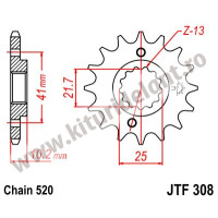 Pinion fata JTF308.13 13T, 520