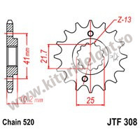 Pinion fata JTF308.16 16T, 520