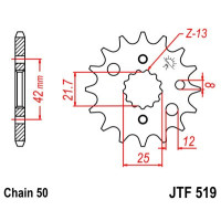 Pinion fata JTF519.16 16T, 530