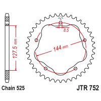 Foaie spate JTR752.41 41T, 525