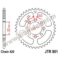 Foaie spate JTR801.29 29T, 420