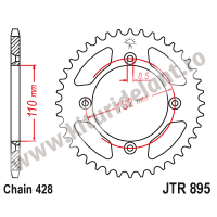 Foaie spate JTR895.49ZBK 49T, 428 Black Zinc